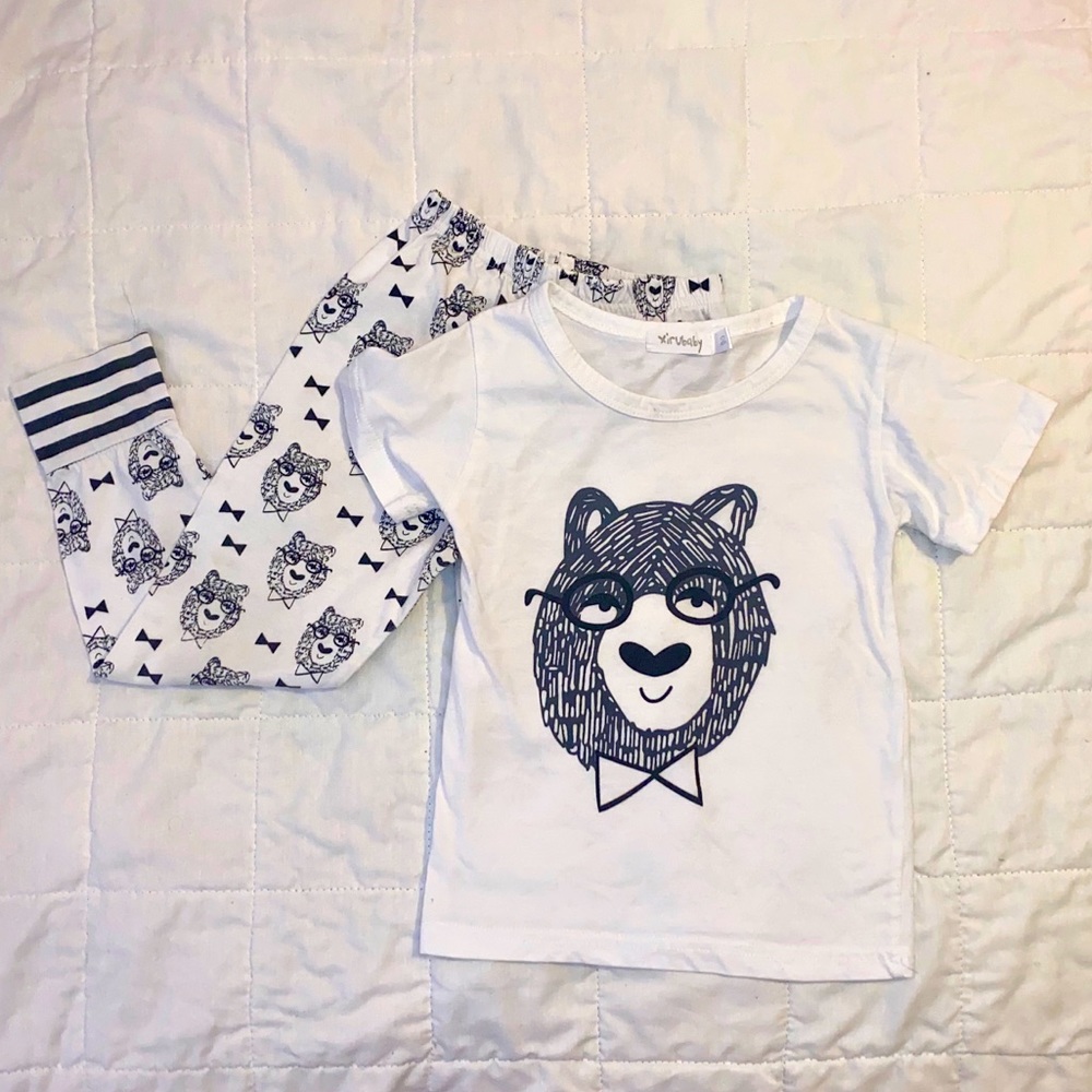 Xirubaby Bear with Glasses Outfit 2T